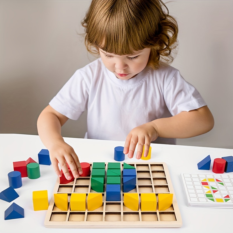 Puzzle Di Blocchi Di Giunzione Creativa In Legno, Sussidi Didattici Montessori, Giocattolo Montessori, Educazione Precoce Dei Bambini, Giocattoli Educativi Per Lo Sviluppo Intellettuale dettagli 1