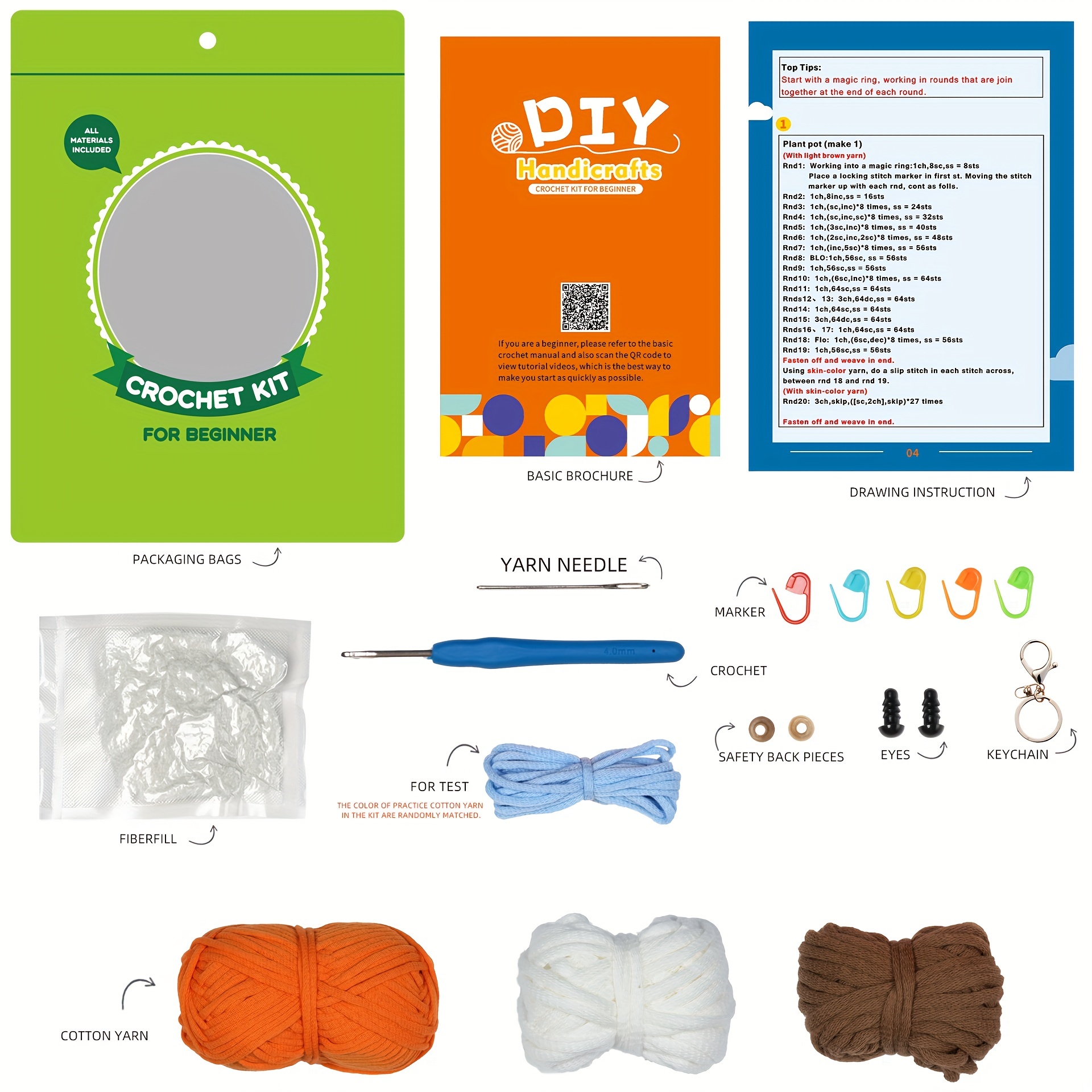 Kit de ganchillo para principiantes, cabeza de Animal, aprendizaje de  dibujos animados, Kit completo de ganchillo, paquete de madera con  instrucciones para adultos y niños - AliExpress