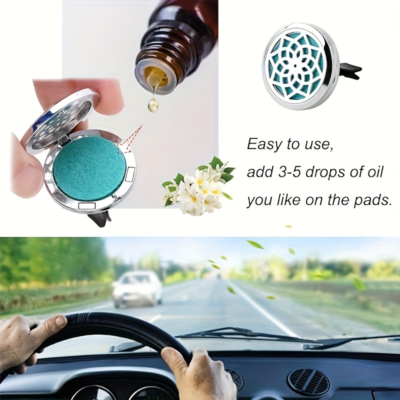 1pc Car Aromatherapy Diffuser Locket Car Clip Perfume Essential Oil  Diffuser Car Vent Clip Air Freshener Purifier With 10pcs Mixed Pads