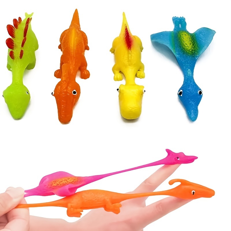 5Pcs Slingshot Dinosaur Finger Toy, Catapult Toy Elastic Flying Finger  Dinosaur