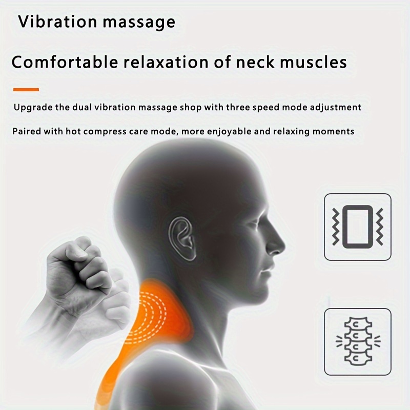 Usb Powered Vibration Massage Heating Physical Neck Massager, Intelligent Heating  Neck Protector, Vibration Massage Neck Cover, For Men And Women Gifts - Temu