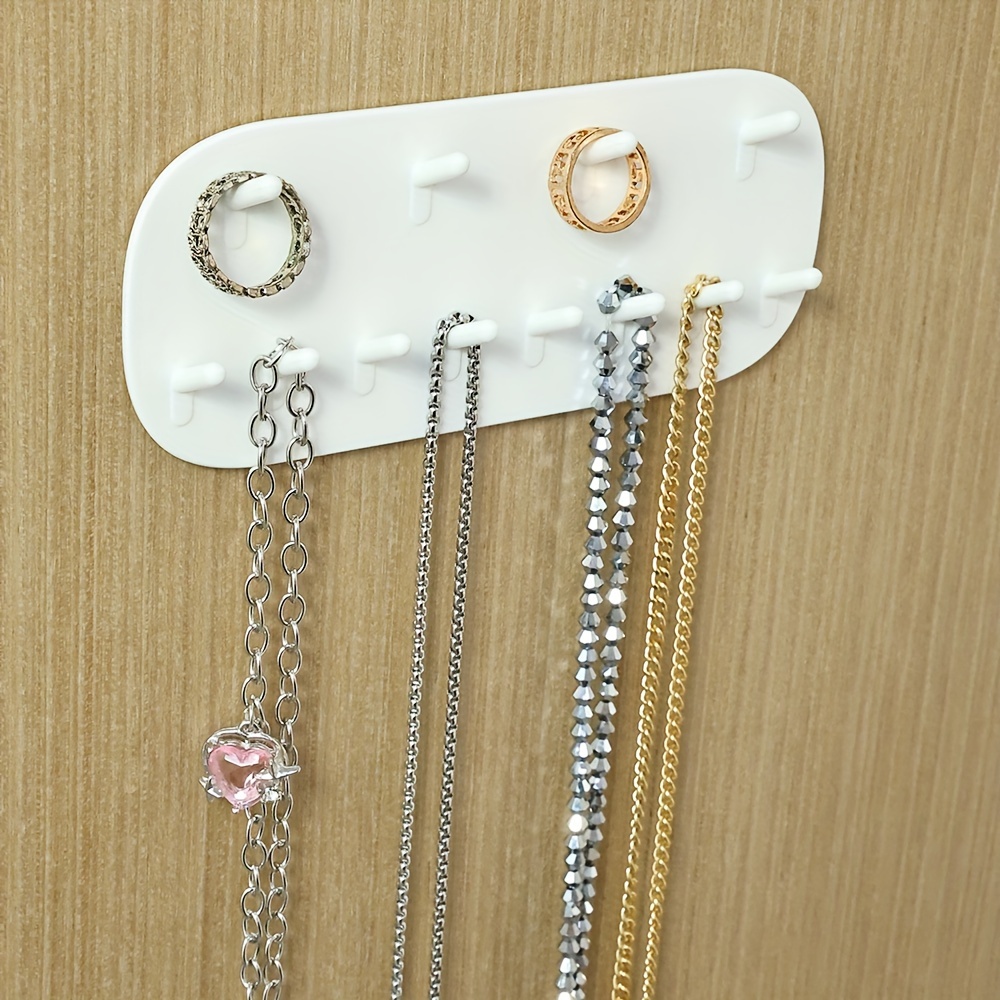 1pc Wall Hanging Jewelry Storage Rack With 12 Hooks Door Back Mounted  Necklace Bracelet Accessories Storage Holder