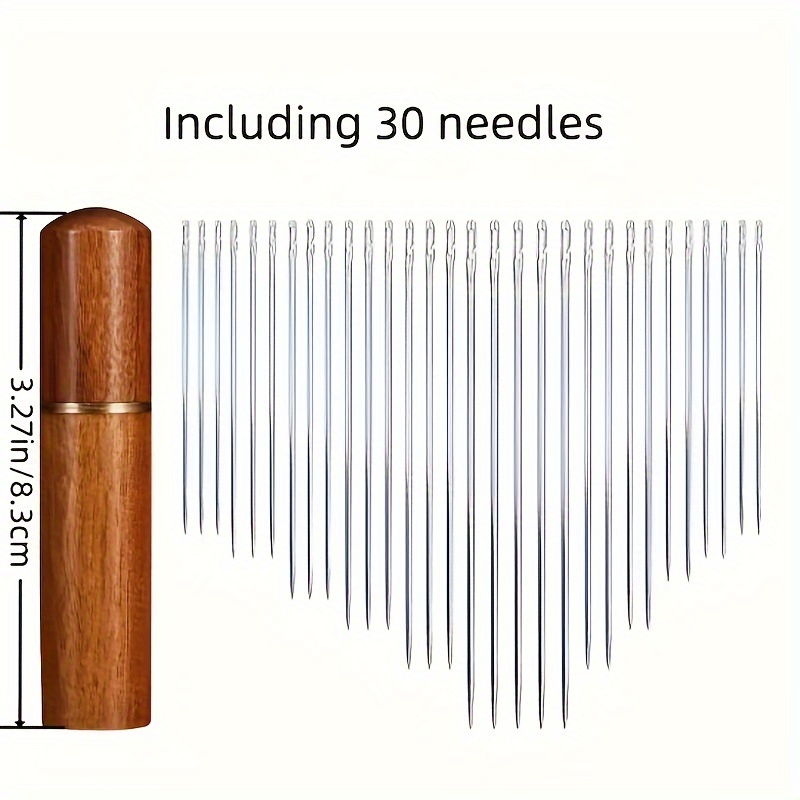 1PC Vintage Metal Needle Case with 12pcs Big Eye Self Threading Needles  Hand Sewing Needle Organizer Needlework Sewing Tools