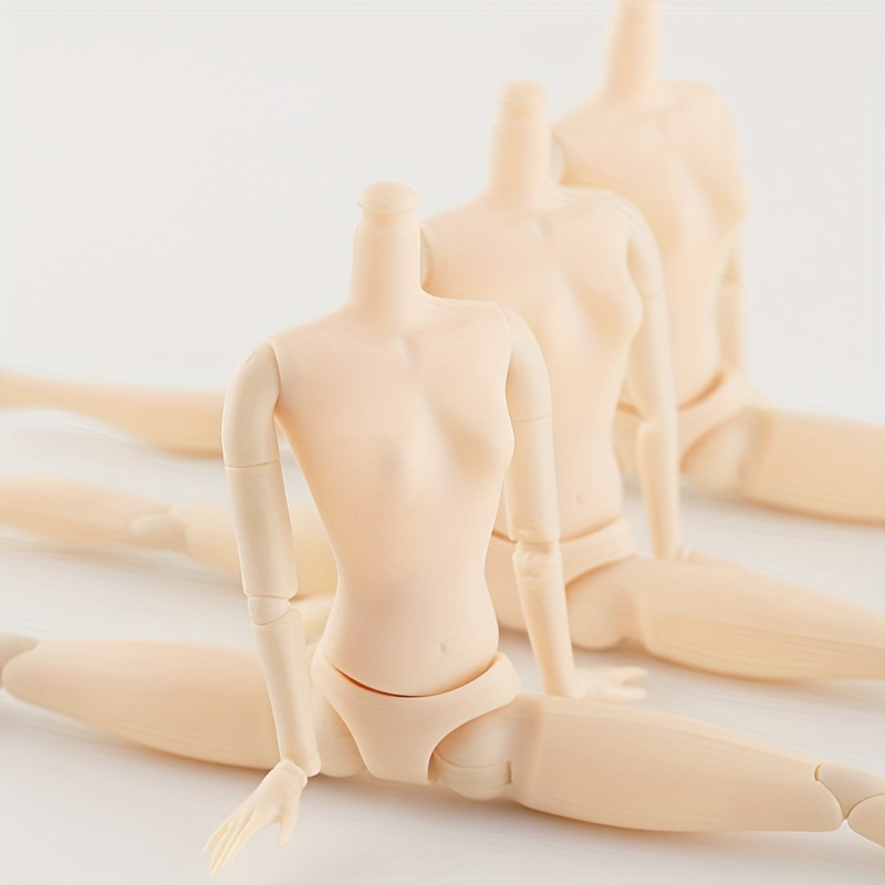 3pcs 12 Moveable Joints Toys Doll Body Without Head Female Figure Naked  Body Dolls Toy (A)