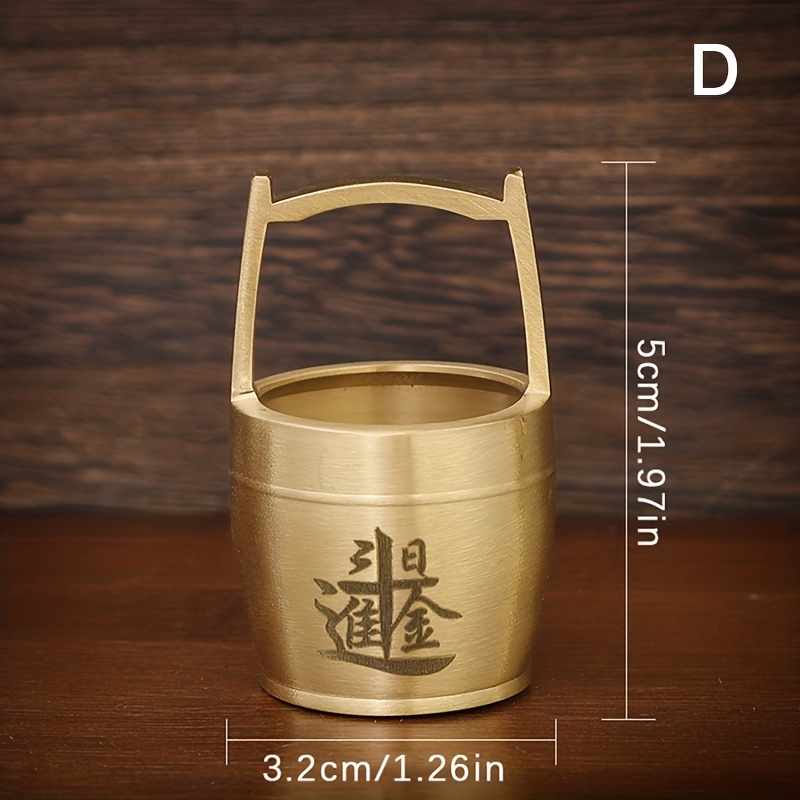 Pure Brass Bucket Golden Ornament Lucky Fortune Craft Feng - Temu  Philippines