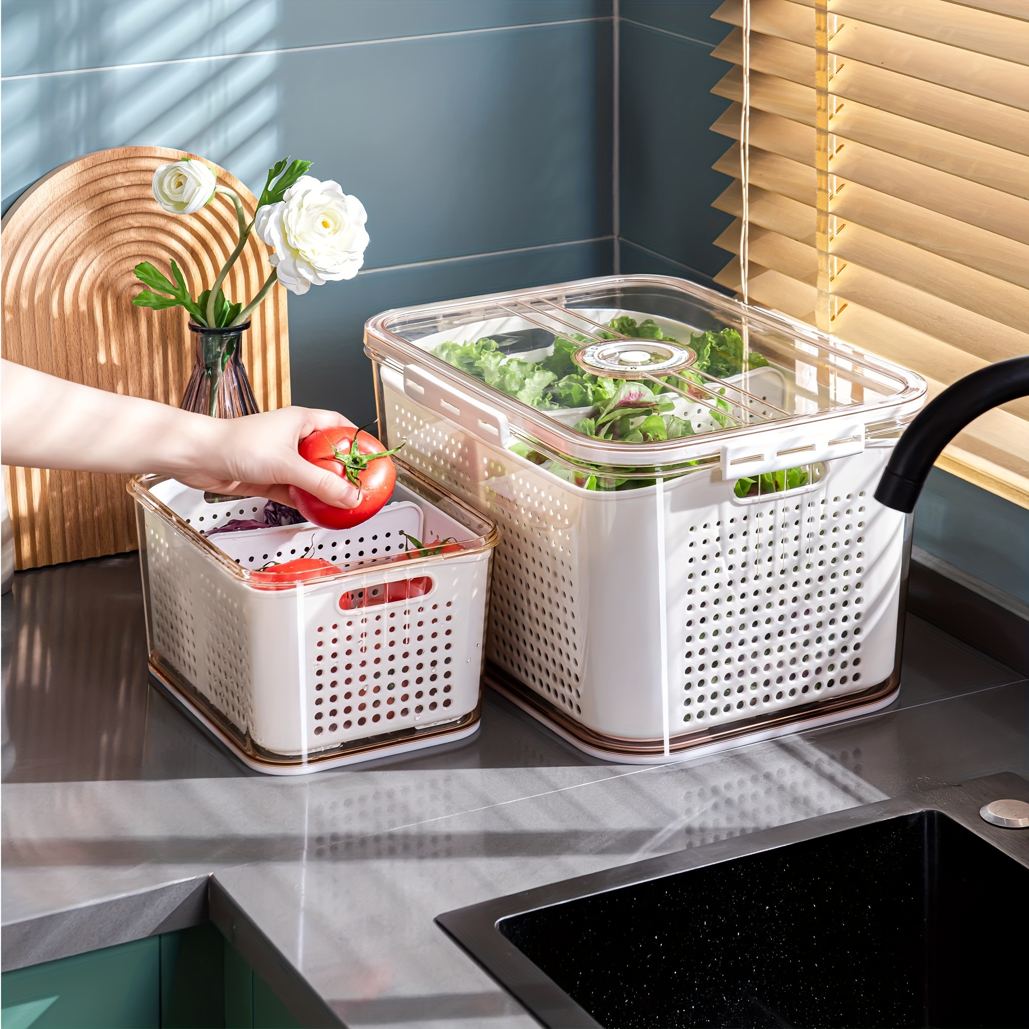 Refrigerator Organizer Bins Fresh Vegetable Fruit Storage - Temu