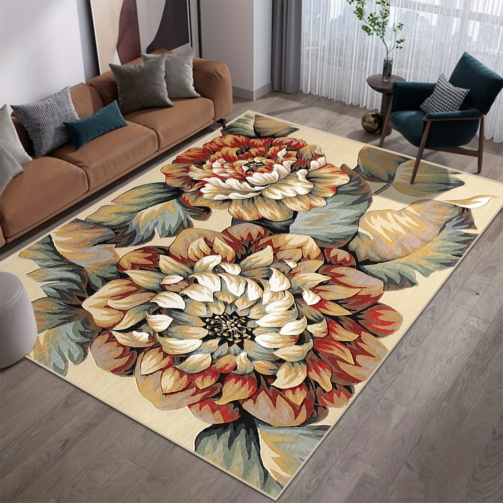 Vintage Boho Round Area Rug, Waterproof, Stain Resistant, Anti Slip Soft  Imitation Cashmere Carpet, Suitable For Bedrooms, Living Rooms,  Restaurants, Bathrooms, Corridors, And Laundry Rooms - Temu