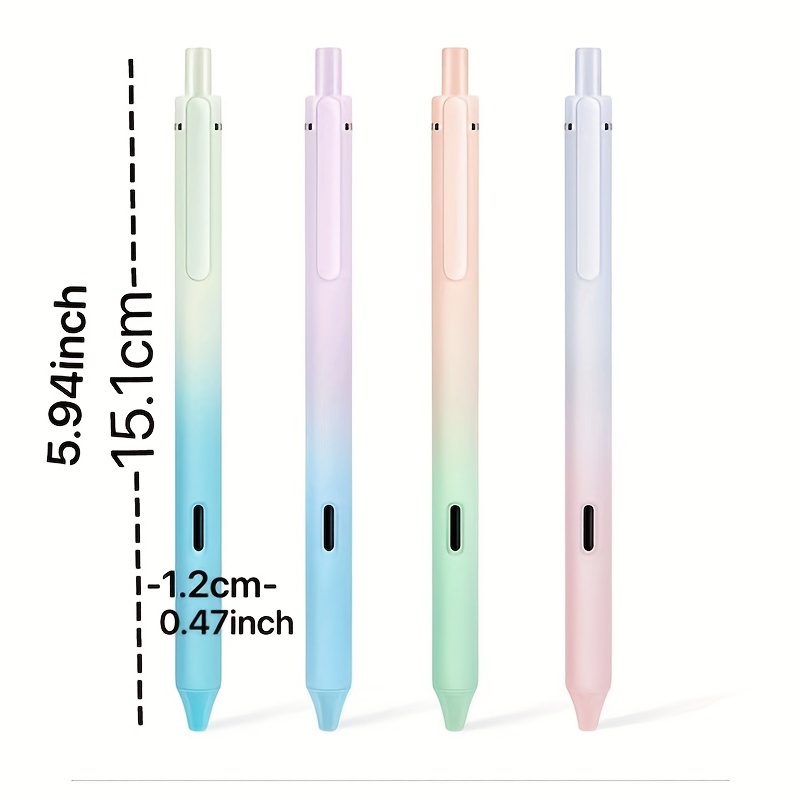 0.5 mm Gel Pens Fine Point Black Ink Retractable Gel Ink Pens Gradient  Colored Pens with Aesthetic Gradient Color Pen Shell for Journaling  Sketching