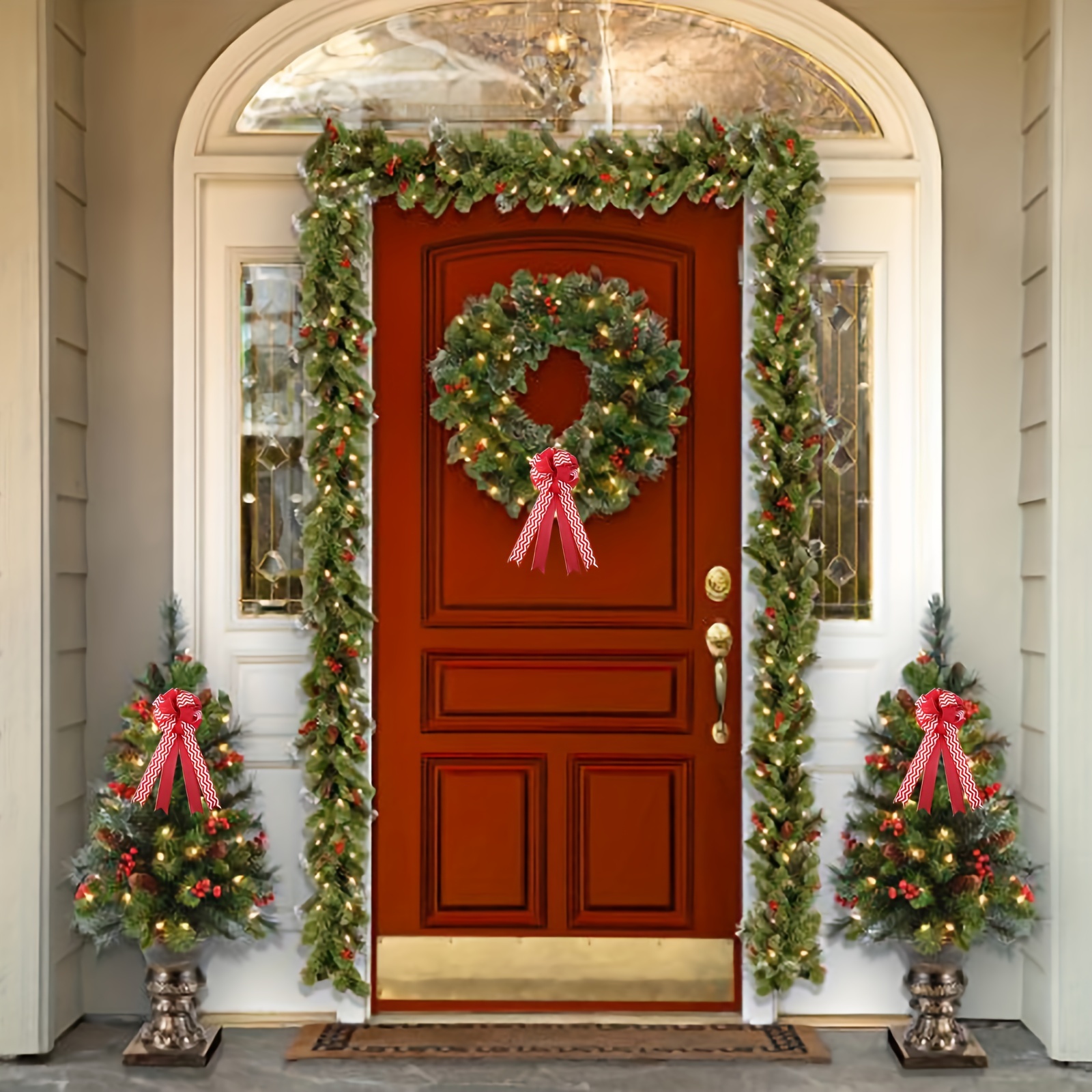 Christmas Large Bows Red Bows With Long Tails For Wreath - Temu