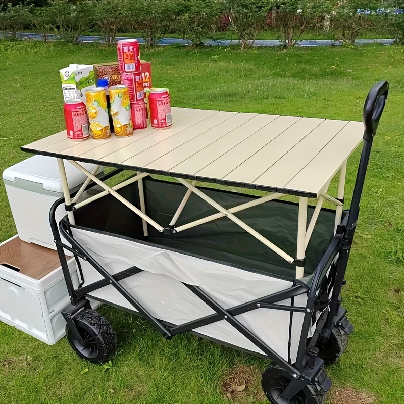 ONIVA - una marca Picnic Time - Mesa de picnic plegable de aluminio - Mesa  de camping - Mesa al aire libre con agujero para paraguas, (plateado), 36 x
