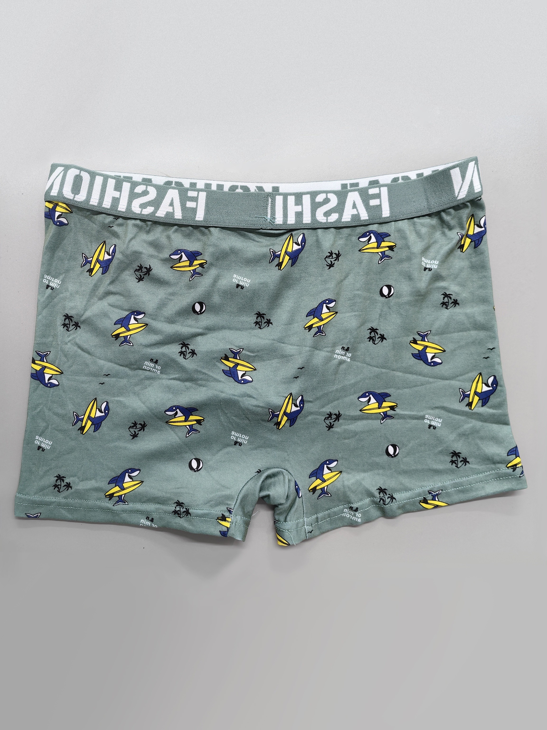 Men's Sports Stylish Cartoon Fisher Diver Print Boxer Briefs - Temu