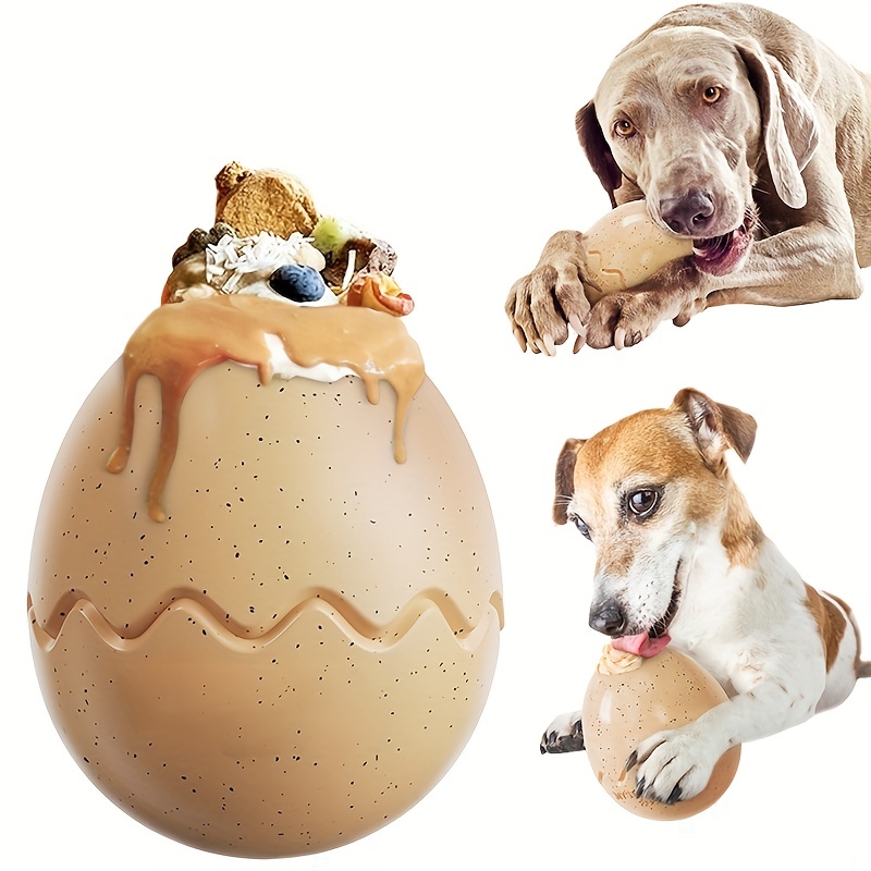 Pet Slow Feeder Egg Design Dog Feeding Bowl Interactive Dog Licking Toy  Rubber Chew Toys For Small And Medium Dogs - Temu