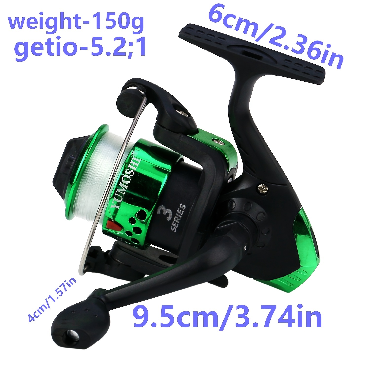 Ultralight Fishing Reel Gear Ratio 5.2:1 Spinning Reel With 60m