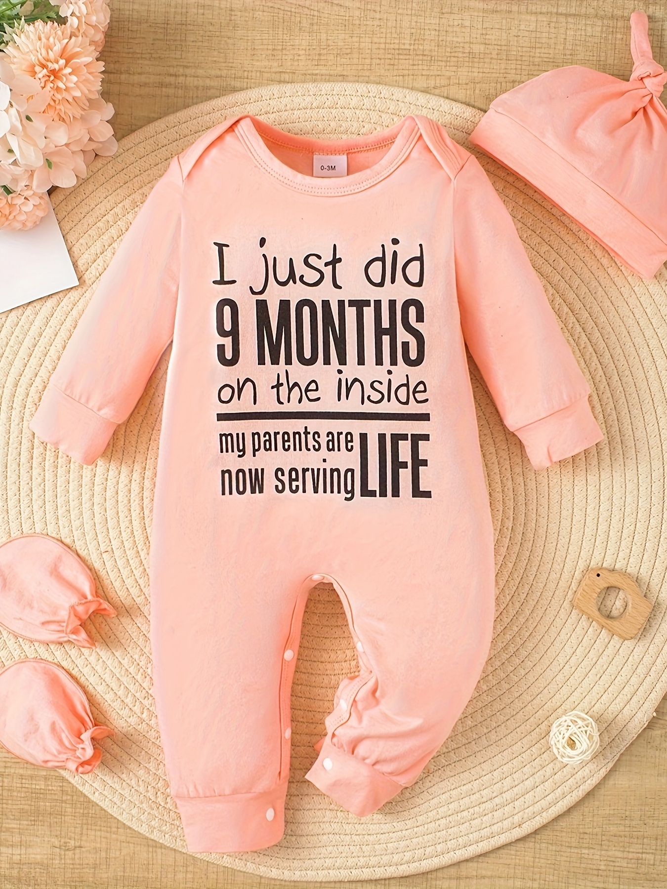 infants funny i just did 9 months print bodysuit comfy long sleeve onesie baby boys clothing as gift