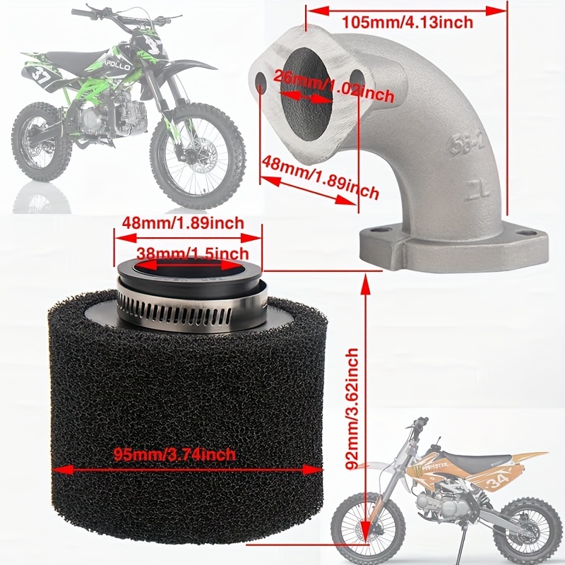 Mikuni 26 Mm Vergaser Luftfilter-Ansaugrohr – Für 110cc, 125cc, 140cc Pit Bikes & Dirt Bikes