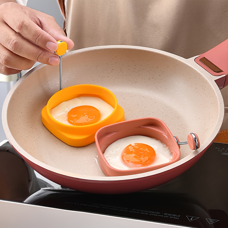 Moule à crêpes omelette en forme de coeur en silicone de qualité  alimentaire 10 pièces moule à oeufs pochés (bleu en forme de coeur)