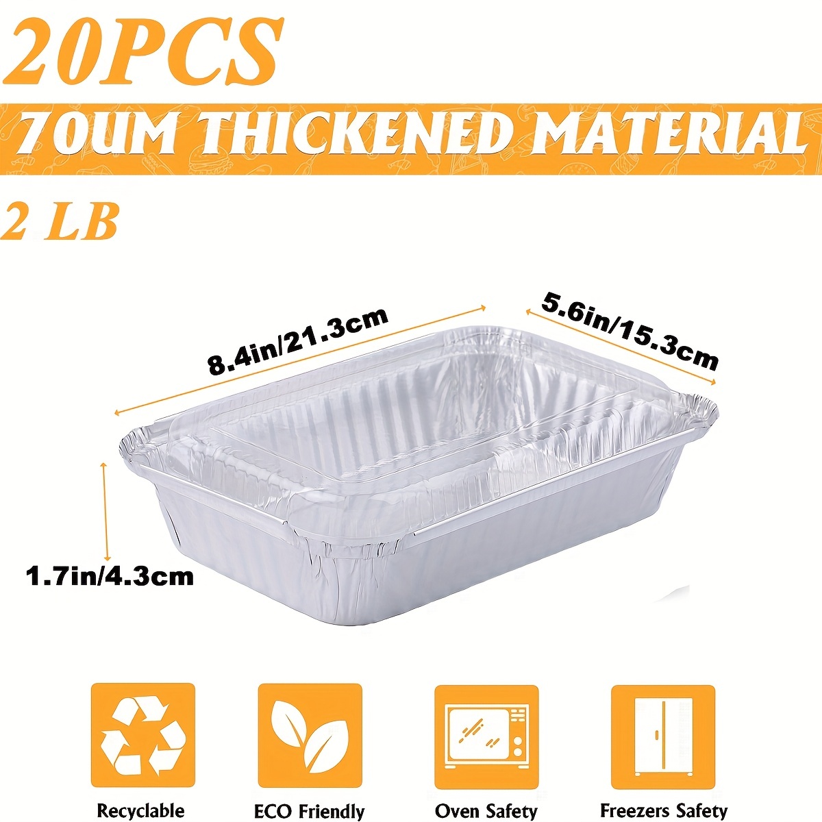 Handi-Foil Eco-Foil Cook-n-Carry 2 lb. Loaf Pans w/ Lid, 3 Pack