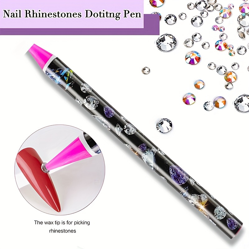 Golden Silvery Ab Rhinestones Nail Art Kit With Drill Pen - Temu
