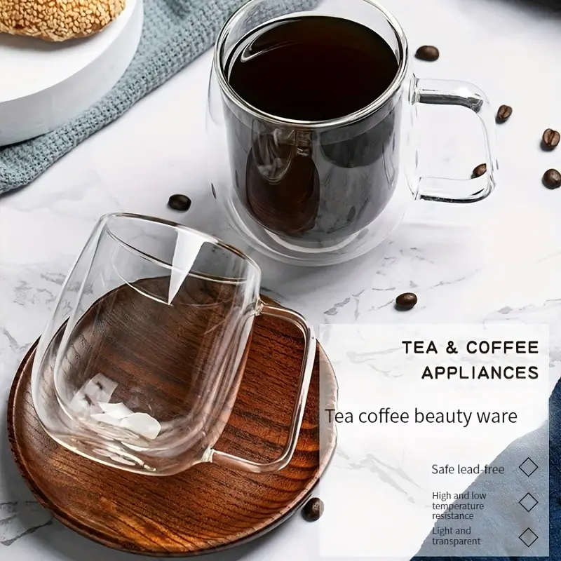 Double Wall Design Glass Tea Coffee Cup Heat-resistant Clear Mug