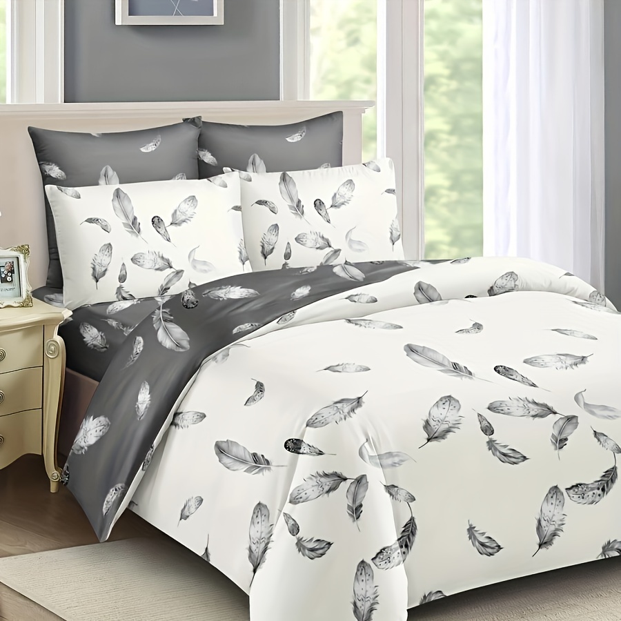 Grey Floral Bedding