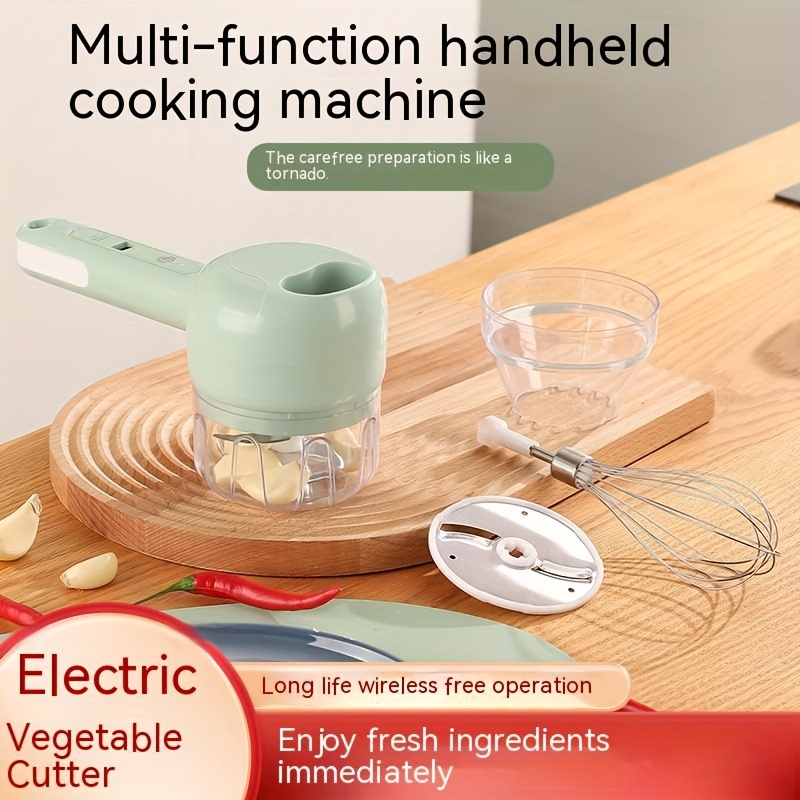Two-in-one Wireless Cooking Machine Small USB Charging Hand-held Beater  Garlic Minced Meat Auxiliary Food/hand mixer 