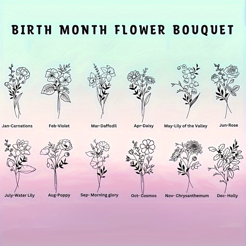 Birth Month Flower Tumbler, Custom Birth Month Flower Gift, Birth