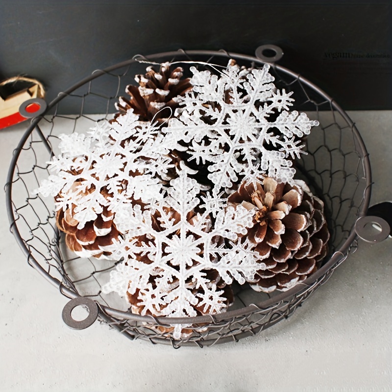 Winter Snowflake Decorations, White Standing Wooden Snowflakes