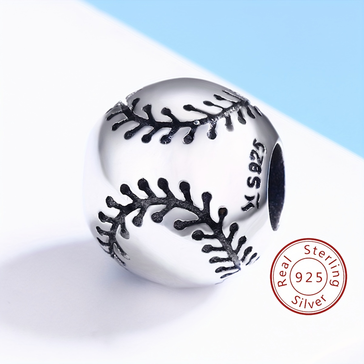 Silver on sale baseball charm