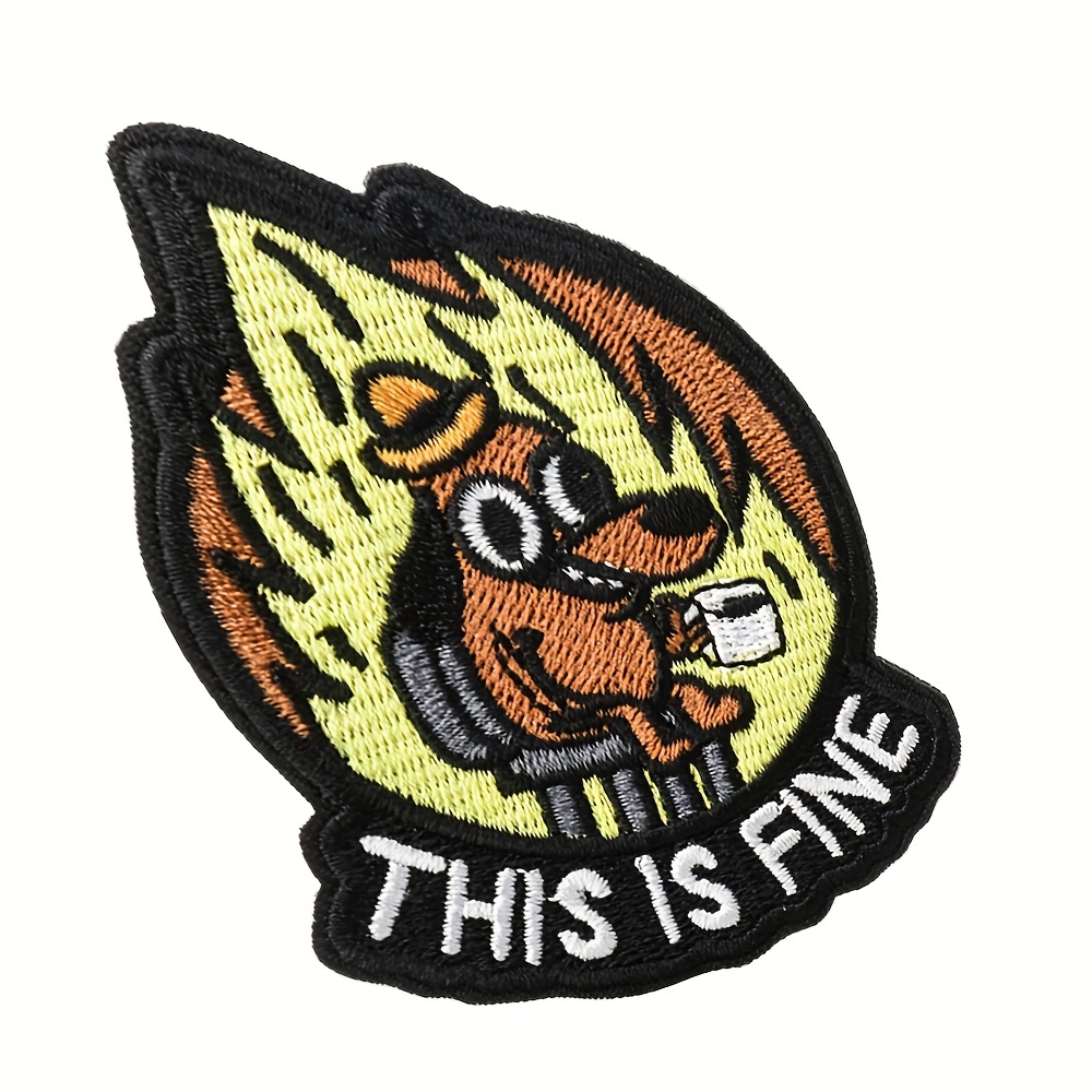 This Is Fine Morale Hook Loop Patch For Men Morale Military - Temu