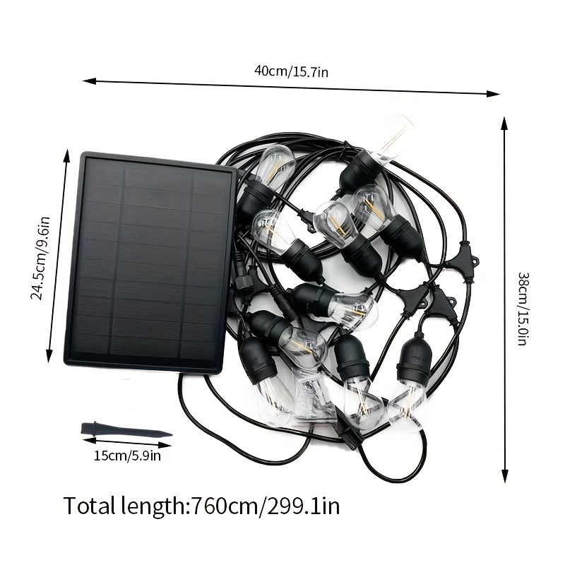 1 pack solar globe bulb string lights outdoor string lights automatic charging during the day and automatic discharge at night length 7 6 meters and 10 bulbs details 2