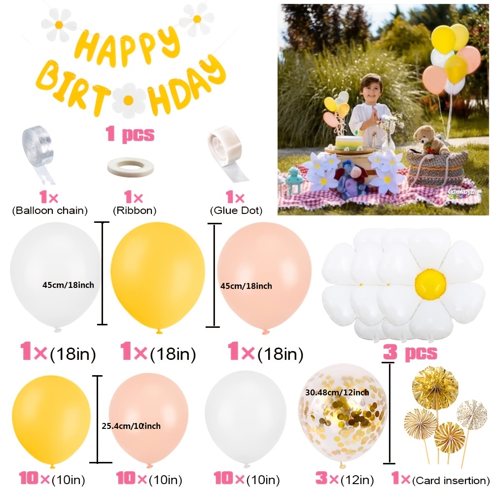 Thaway Birthday Decorations Party Supplies Colorful Birthday Decorations Happy Birthday Banner Pom Poms Flowers Garland Hanging