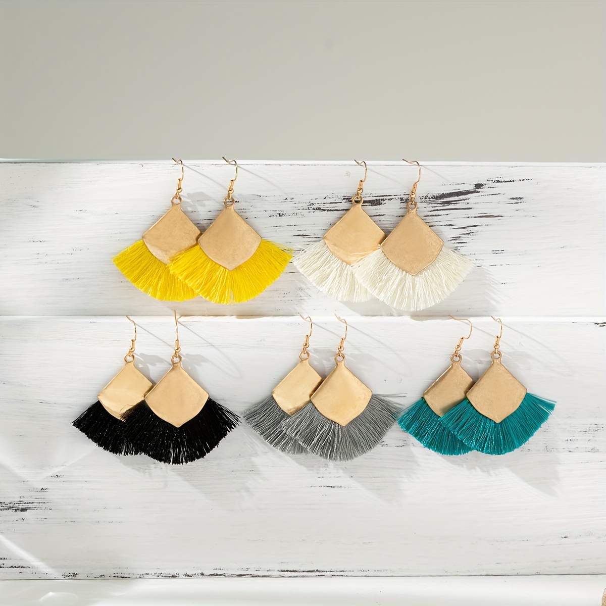 Women's Vintage Bohemian Tassel Earrings, Distressed Style