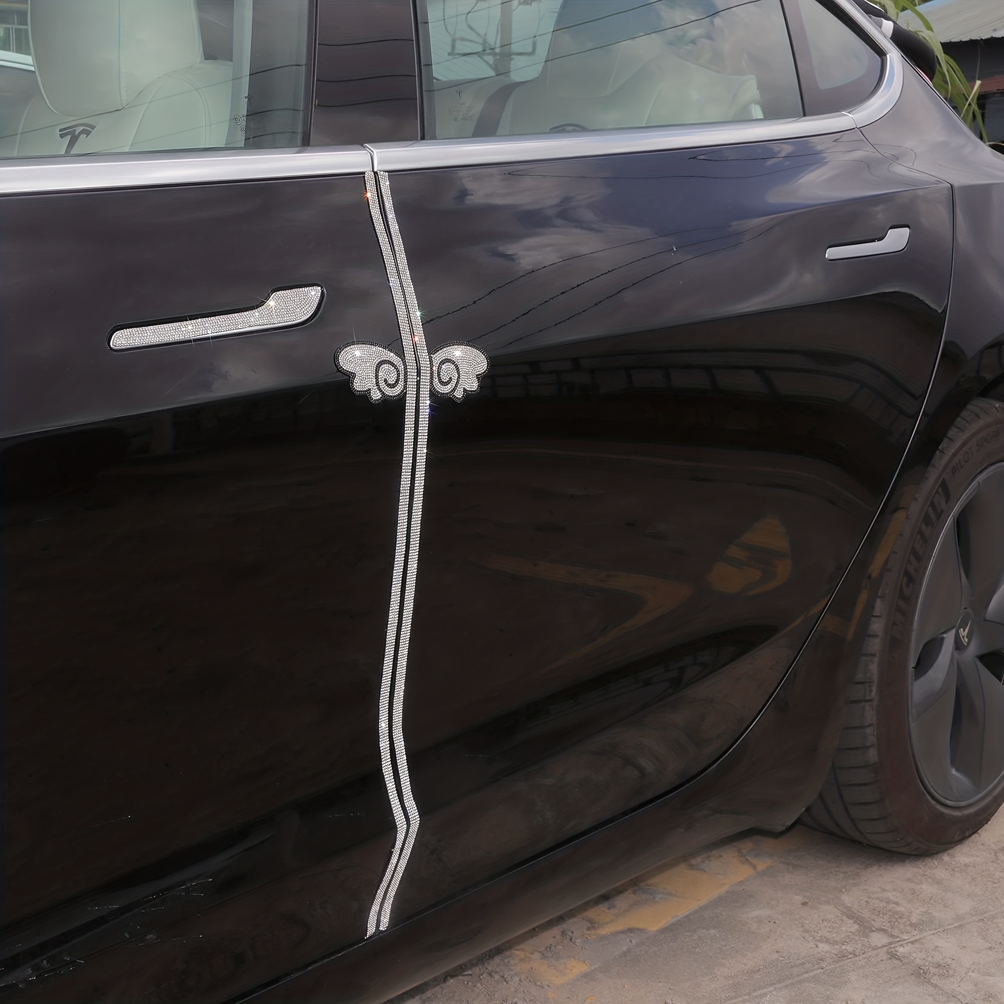 Noir Autocollant de voiture Protecteur de Accessoires Protection Portière