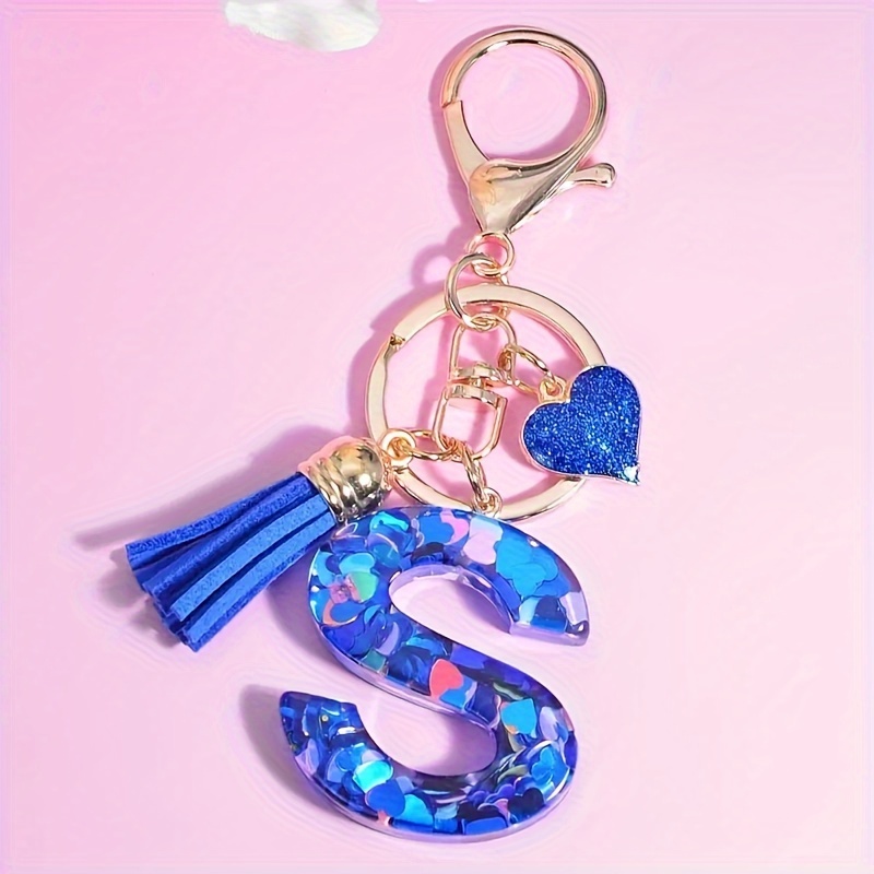 Solid Resin Alphabet Keychain