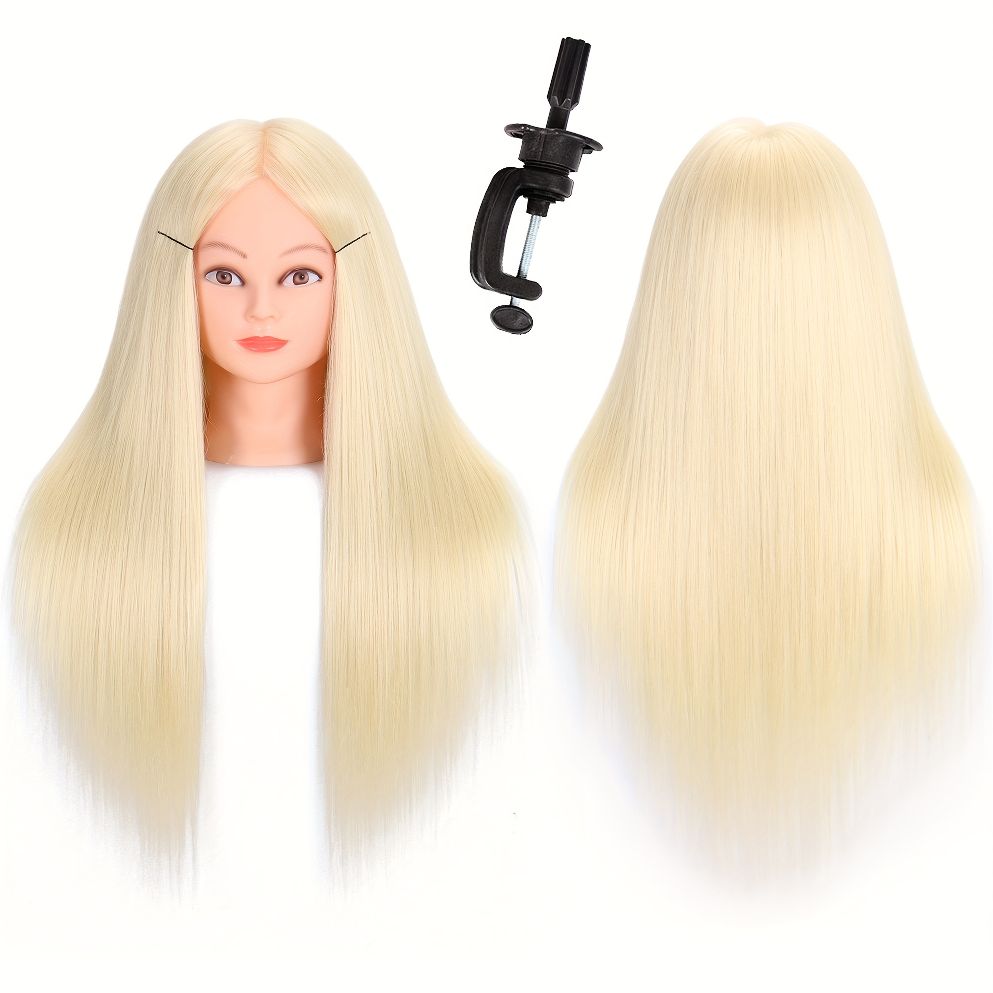 100% Real Hair Mannequin Head With Human Hair Hairdresser Cosmetology  Mannequin Manikin Training Practice Styling Doll Head With Free Clamp  Holder - Temu