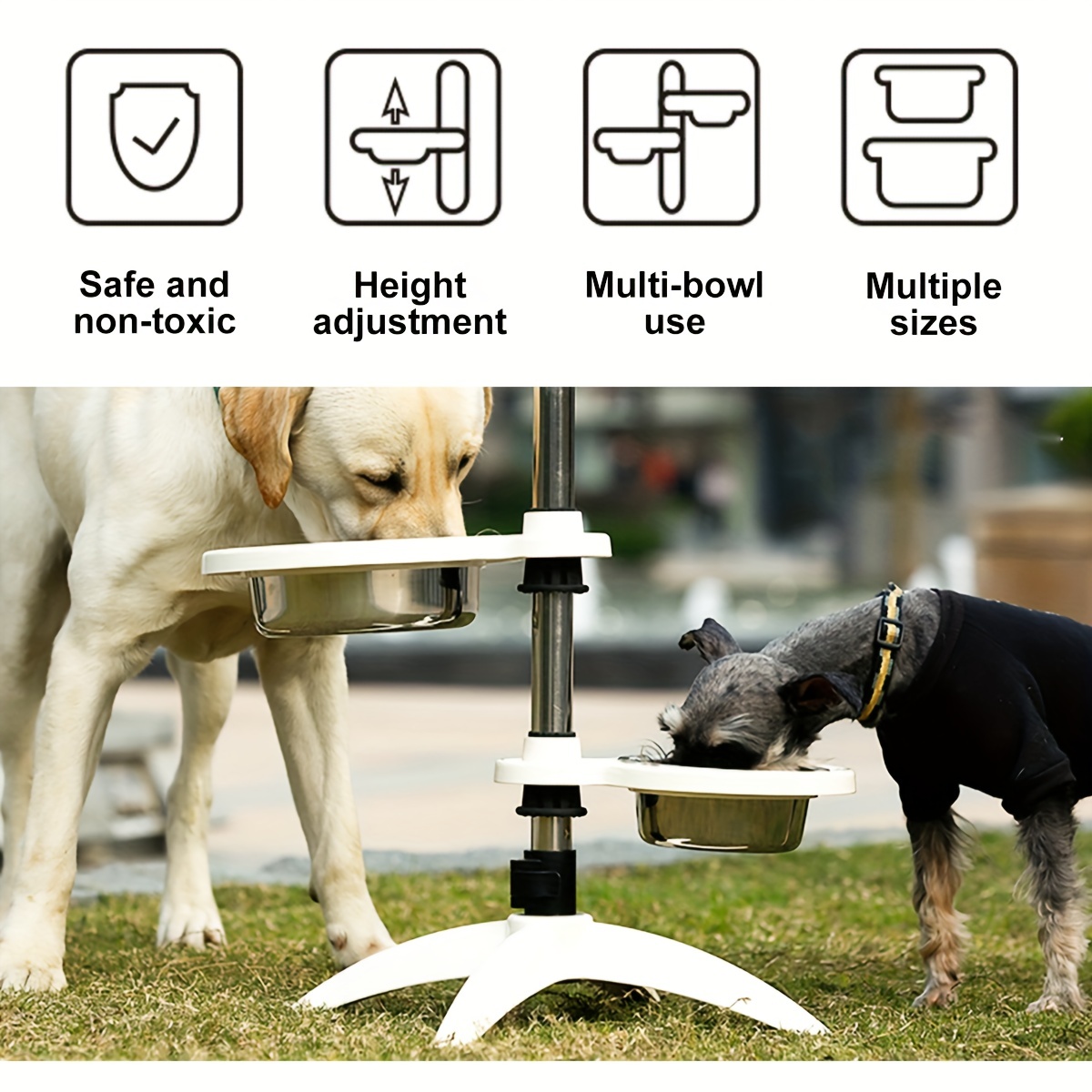Elevated Dog Double Bowls 5 Adjustable Heights Raised Dog - Temu