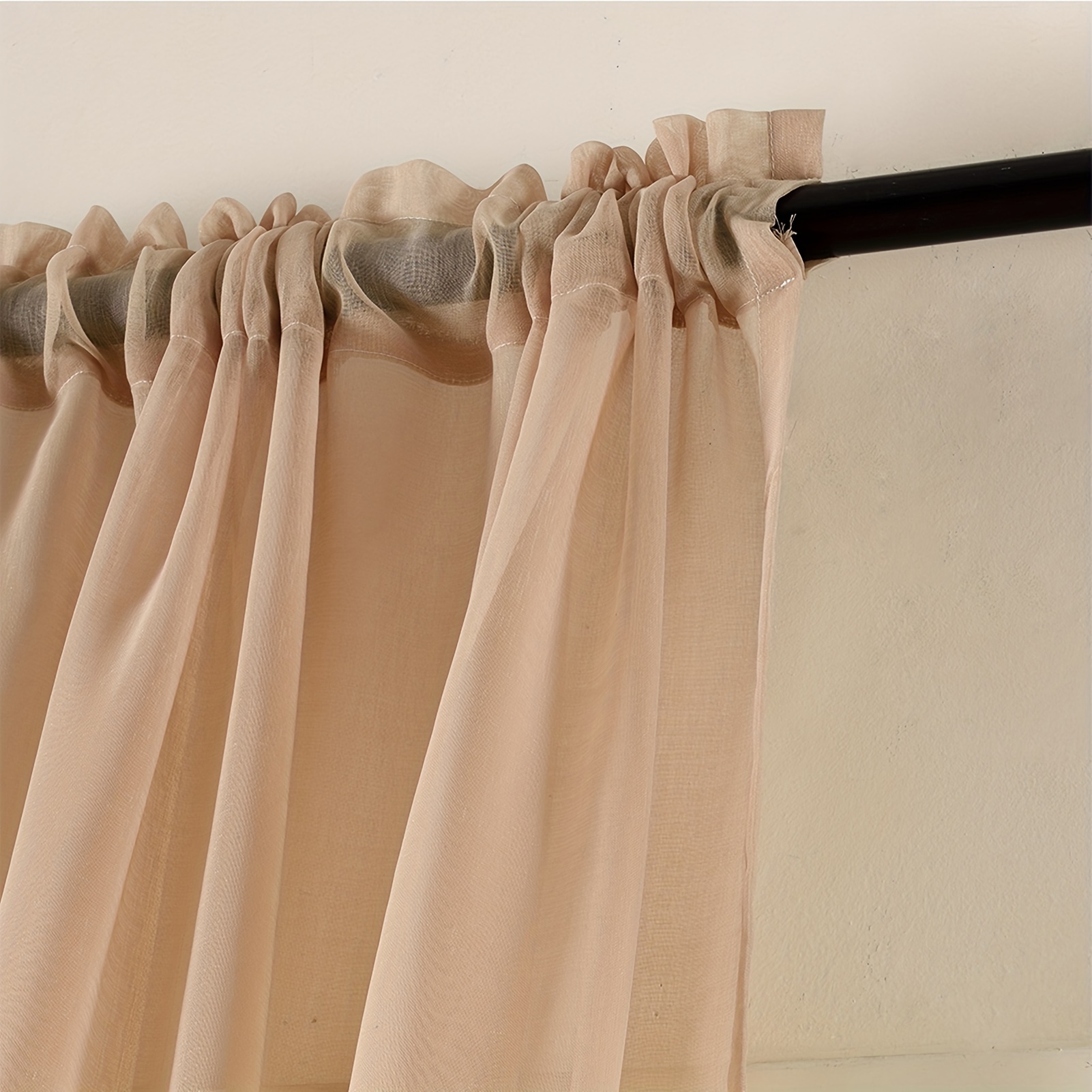 Byetee-cortinas opacas para ventana de cocina, color Beige, para café,  dormitorio, sala de estar…