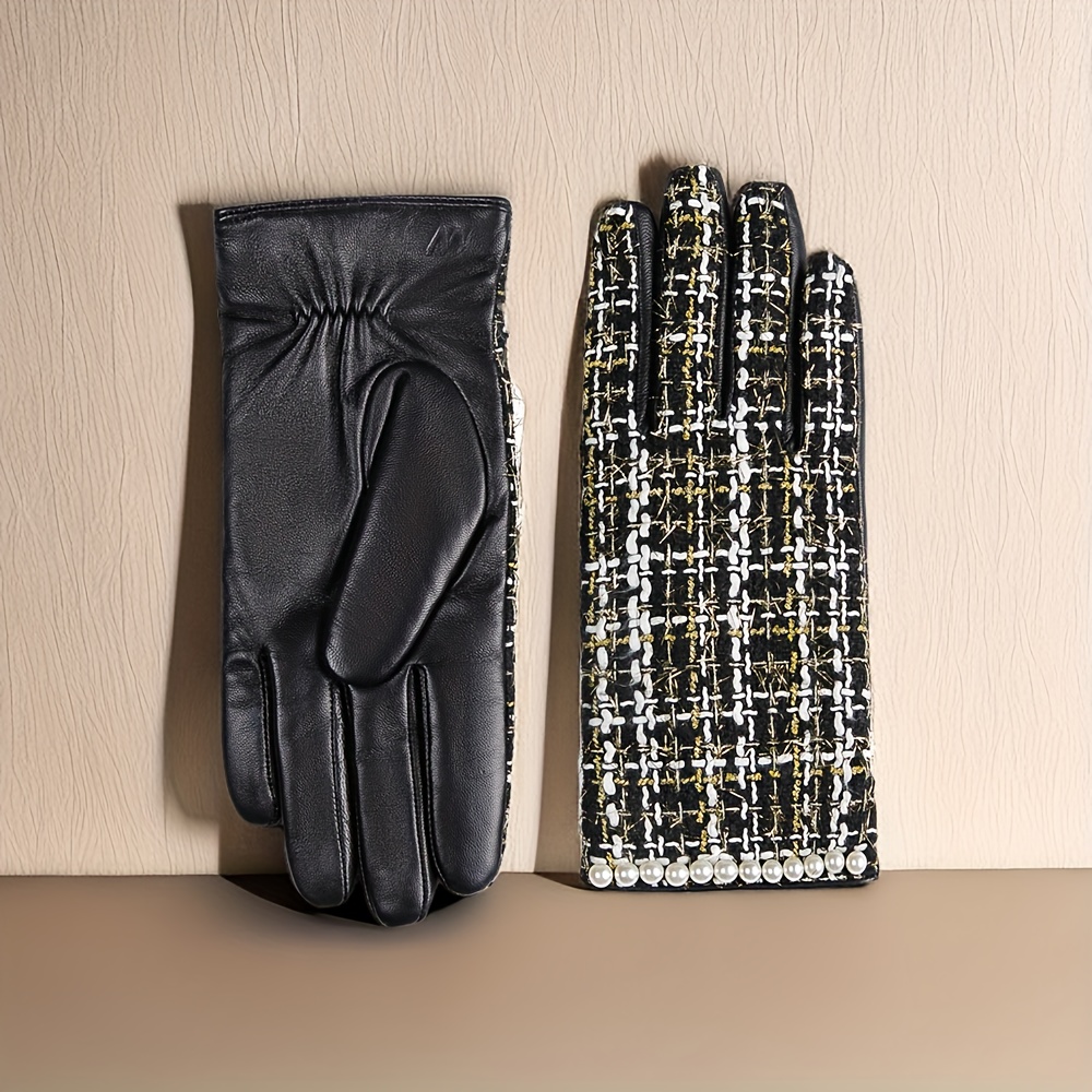 Guantes de cuero genuino para hombre, guantes de terciopelo fino, tendencia  de moda, elegante, para conducir