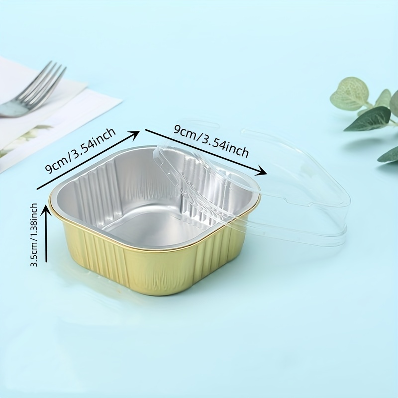 20PCS 8 Inch Square Aluminum Foil Tray Pans With Lids