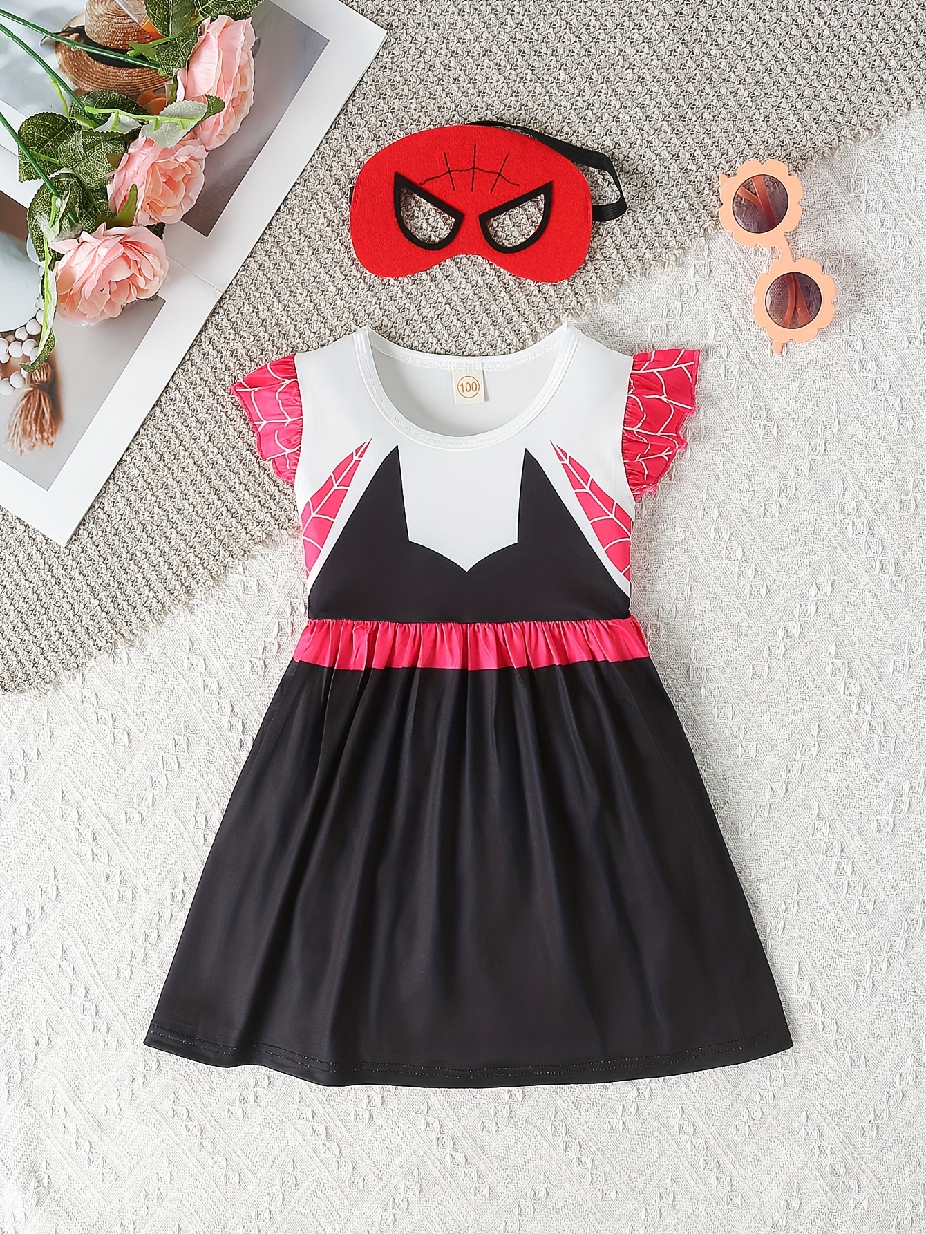 Spider Girl Costume, Spider Birthday Dress, Party Gown, Mini Tutu