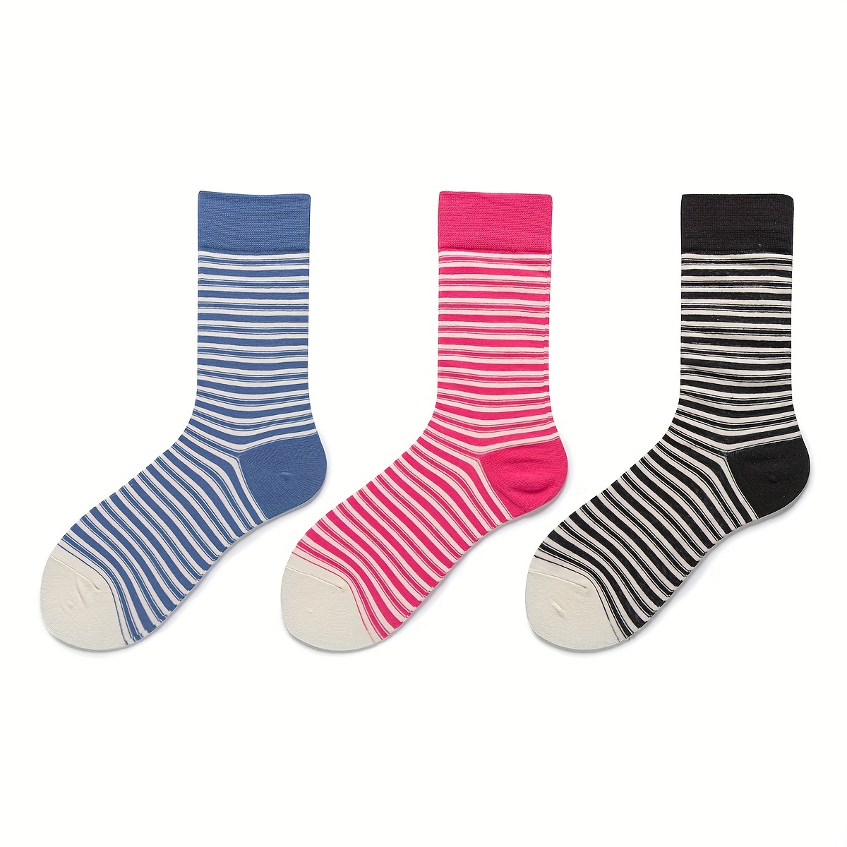 Colorblock Striped Socks Breathable Women's Stockings
