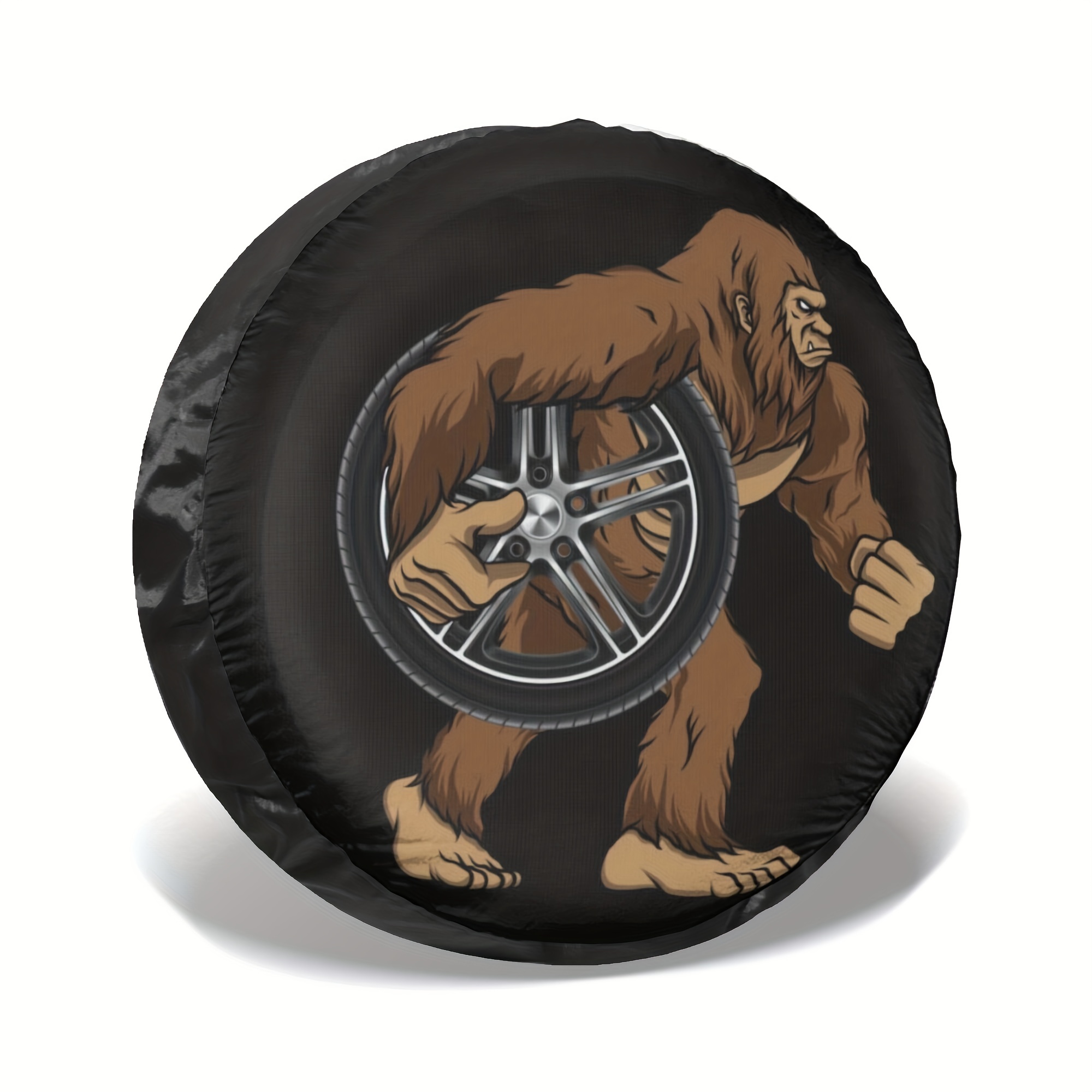 Carrying Tire Funny Sasquatch Spare Tire Cover, Potable Polyester Universal  Wheel Protectors Waterproof Dust-proof Uv Sun Wheel Tire Temu