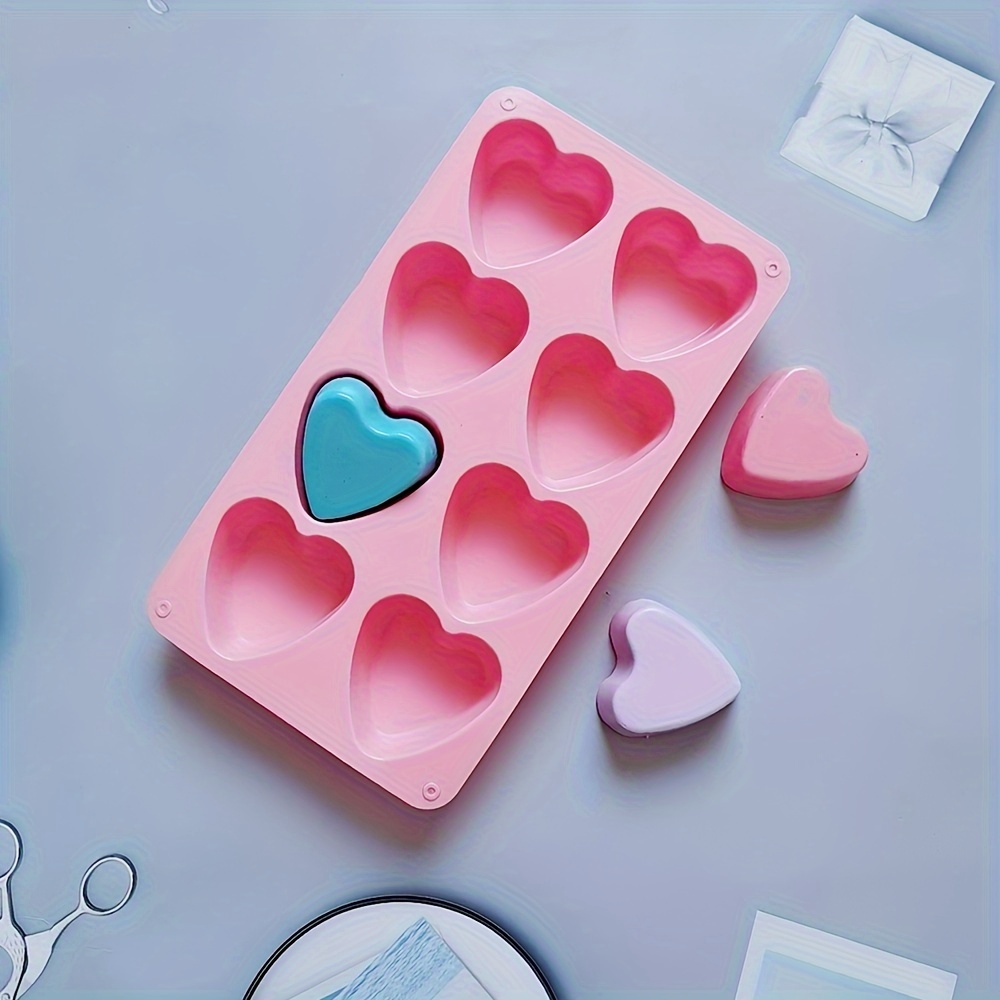 1pc Pink Heart Shaped Silicone Soap Mold