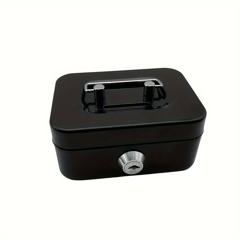 Metal Money Storage Box With Locking Lid & Keys, Valuable Items Storage  Bag, Household Storage Organizer For Home, Dorm - Temu