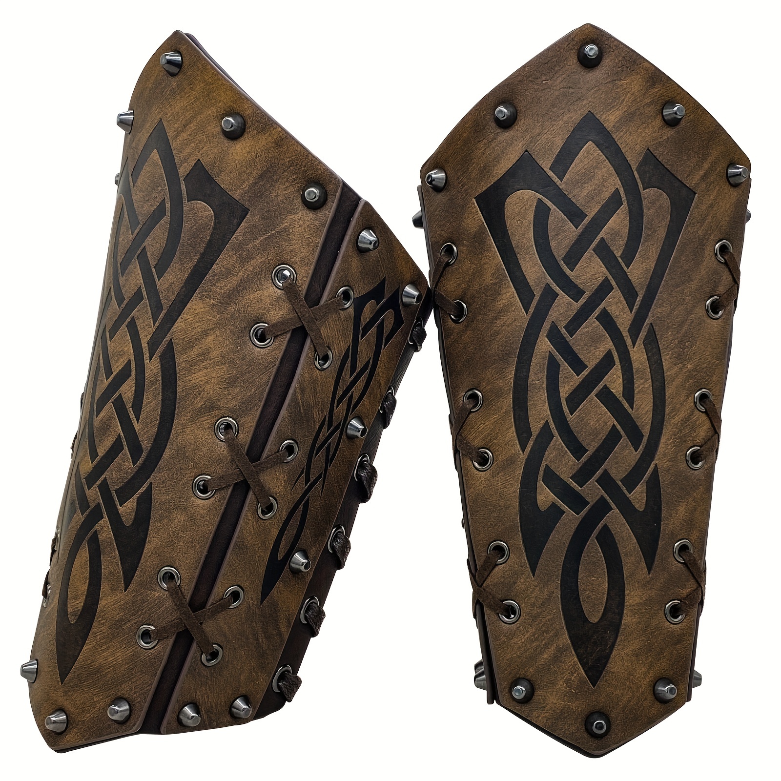 Set of 2 Medieval Leather Bracers /Archery Skirmisher Arm Guards Armour  Cosplay