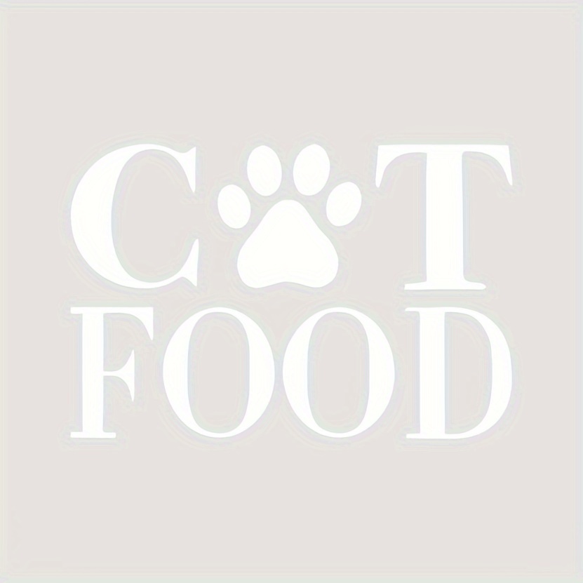 Cat Food Sticker Food Storage Jar Sticker Food Box Sticker Decoration Hollow Sticker Vinyl Waterproof Self-adhesive Cat Food Wall Sticker