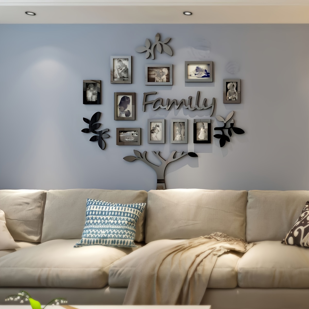 DIY Wall Decor Living Room Family Tree Wall Decor Sticker 3D Picture Frames  Collage Wall Decor Living Room Wall Decor