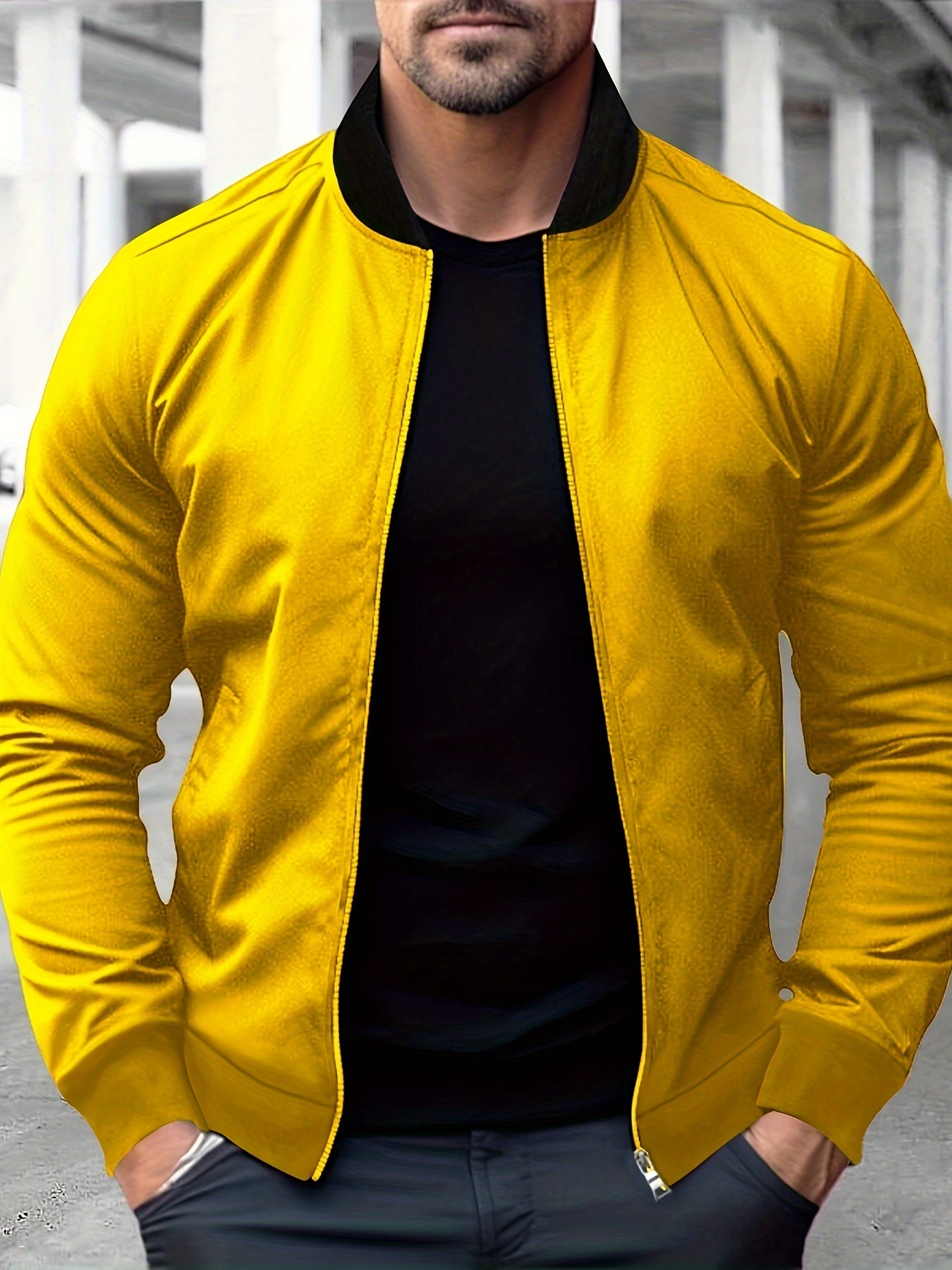 Versatile Zipper Jacket Spring Autumn Men s Stand Collar - Temu