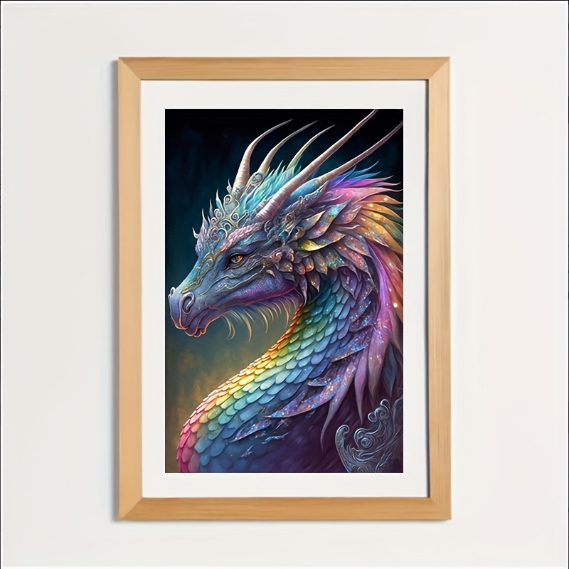 1pc 5D Artificial Diamond Painting Set, Colorful Dragon, Suitable For  Beginners, Adults Handmade, Living Room, Interior Decoration Painting Set,  11.8