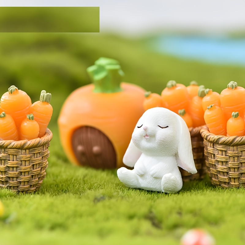 cute rabbit ornament garden desktop mini resin cartoon